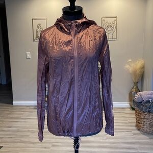 Zine Lightweight Hooded Windbreaker Full Zip Jacket Size Medium